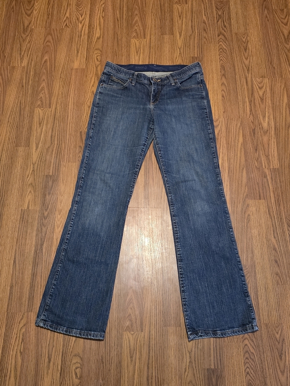 Wrangler Shiloh Riding Jeans Womens 9/10x34 Bootcut Med Wash Western Cowboy E32